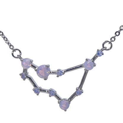 Warm Fortune Zodiac Pendant Necklace for Women,Cubic Zirconia,18K Gold Plated Sterling Silver, 18 inch + 2inch Chain