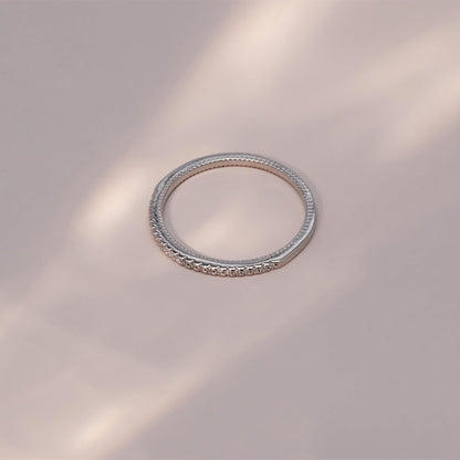 Warm Fortune Full Eternity Stackable Ring, 18K Gold Plated CZ Wedding Band, Available in Multiple ,Size 6-9