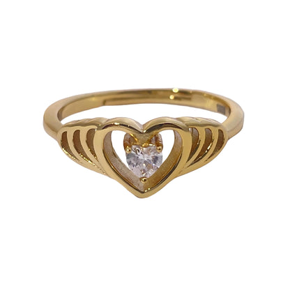 Warm Fortune Engagement Ring for Women,925 Sterling Silver with 18K Gold Plated Anniversary Ring,Gift for Her Promise Ring,Adjustable