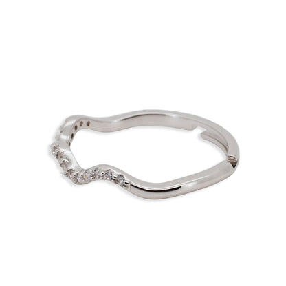 Warm Fortune Wavy Round Eternity Ring for Her - 18K Gold Plated Cubic Zirconia, Anniversary & Valentine's Day Gift, Timeless Promise & Wedding Jewelry,Adjustable
