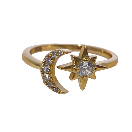 Warm Fortune Engagement Ring for Women,925 Sterling Silver with 18K Gold Plated Anniversary Ring,Gift for Her Promise Ring,Adjustable