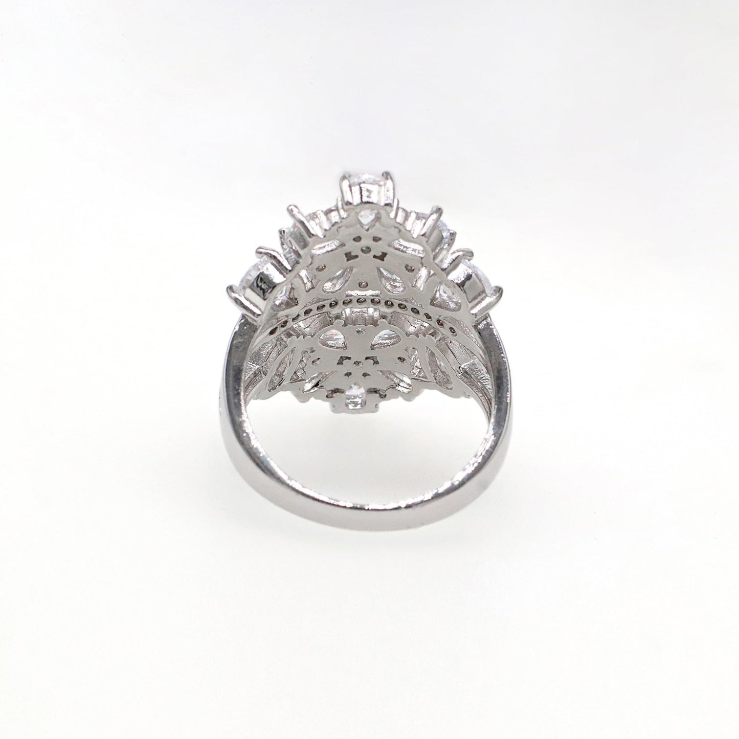 Warm Fortune Marquise Cut Cluster Promise Ring for Her - 18K Gold Plated Cubic Zirconia, Stackable Gift Valentine's Day, Fashion & Daily Elegant Wear, Size 7-8