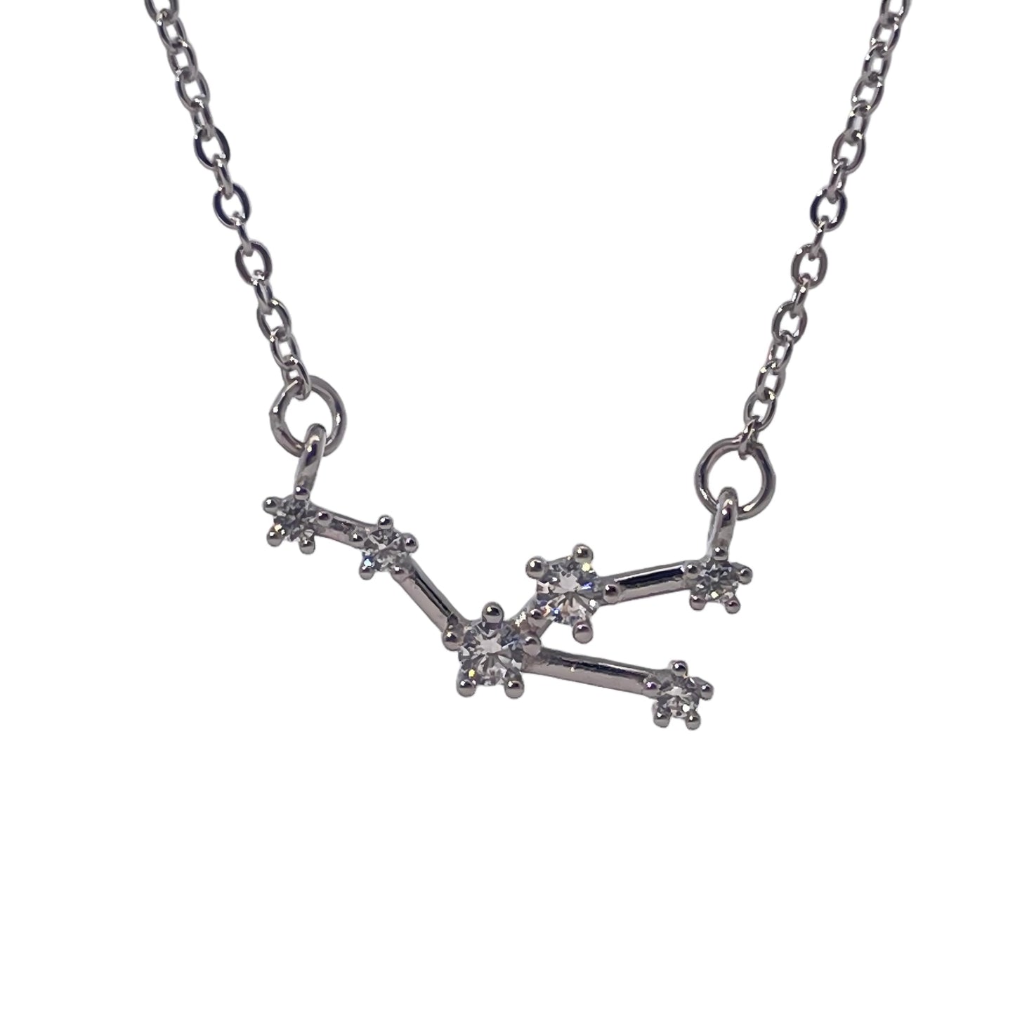 Warm Fortune Zodiac Pendant Necklace for Women,Cubic Zirconia,18K Gold Plated Sterling Silver, 18 inch + 2inch Chain