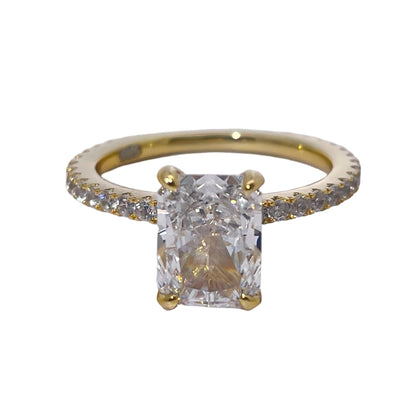 Warm Fortune Engagement Ring for Women,925 Sterling Silver with 18K Gold Plated Anniversary Ring,Gift for Her Promise Ring