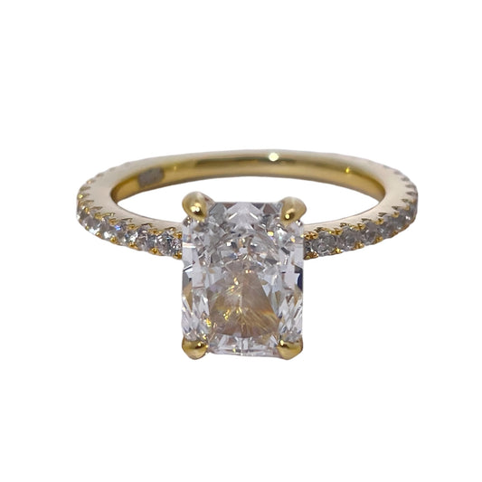 Warm Fortune Engagement Ring for Women,925 Sterling Silver with 18K Gold Plated Anniversary Ring,Gift for Her Promise Ring