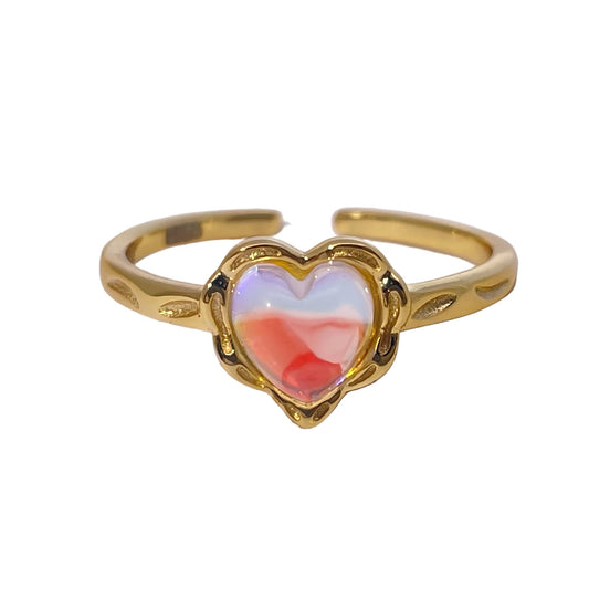 Warm Fortune Cubic Zirconia Engagement Ring for Women, 925 Sterling Silver with 18K Gold Plated Anniversary Ring, Gift for Her Promise Ring,Adjustable