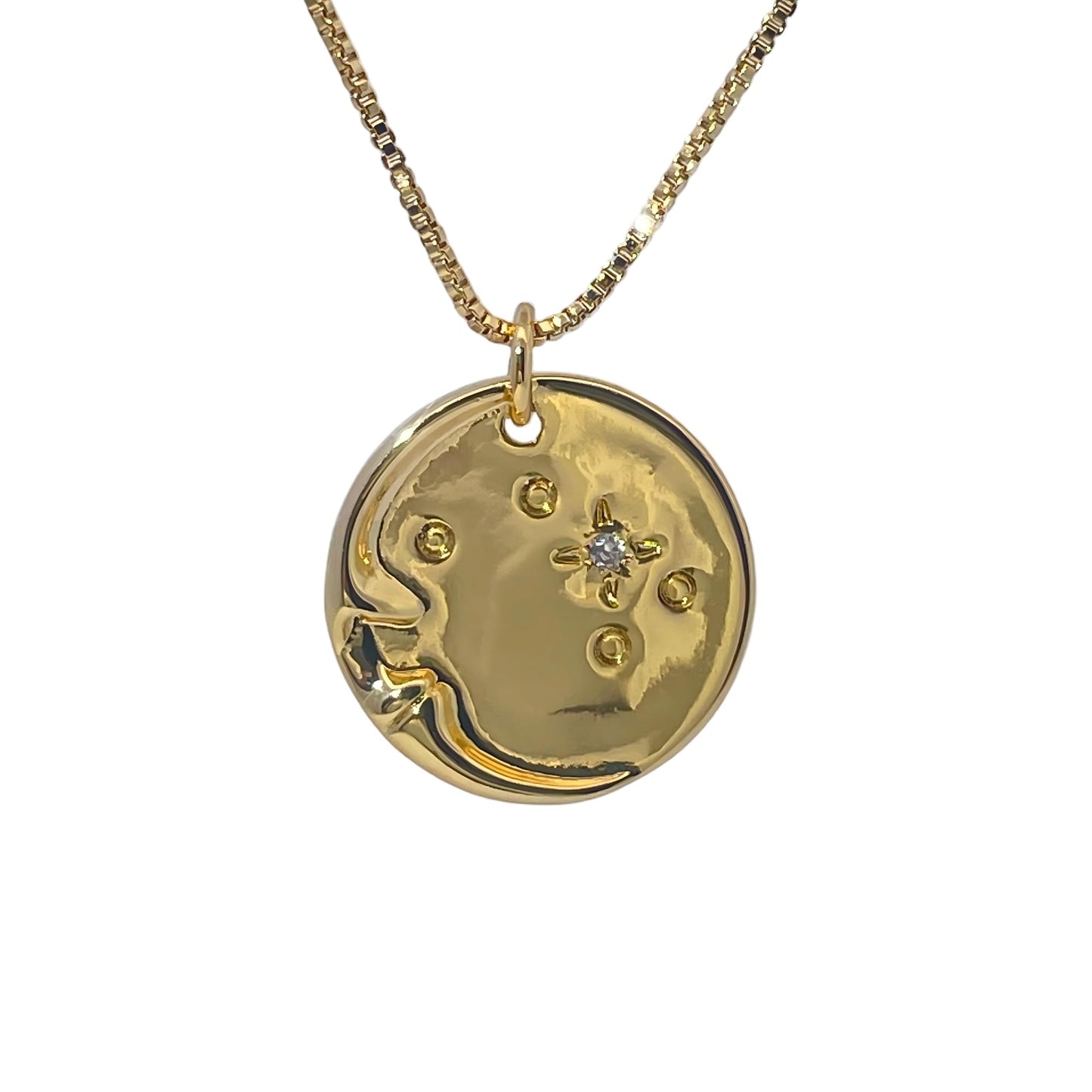 Warm Fortune Cubic Zirconia Pendant Necklace for Women,18K Gold Plated, 16 inch + 2inch Chain