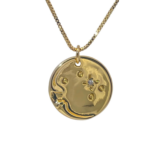 Warm Fortune Cubic Zirconia Pendant Necklace for Women,18K Gold Plated, 16 inch + 2inch Chain