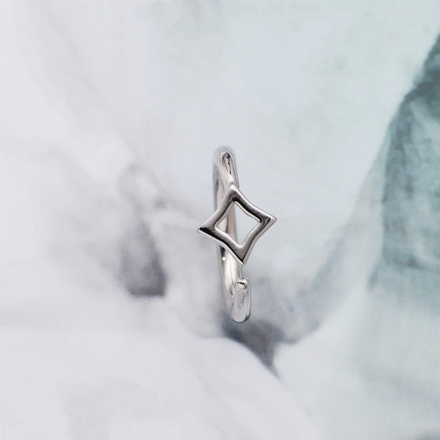 Warm Fortune Square Geometric Promise Ring for Her - 18K Gold Plated Cubic Zirconia, Stackable Gift Valentine's Day, Fashion & Daily Elegant Wear, Adjustable