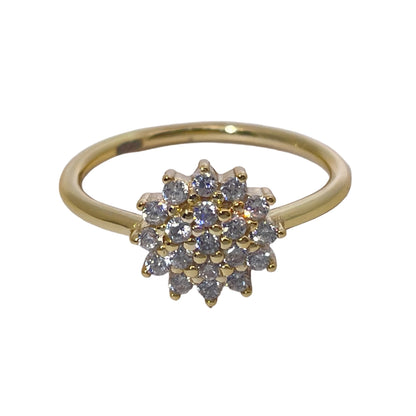 Warm Fortune Engagement Ring for Women,925 Sterling Silver with 18K Gold Plated Anniversary Ring,Gift for Her Promise Ring