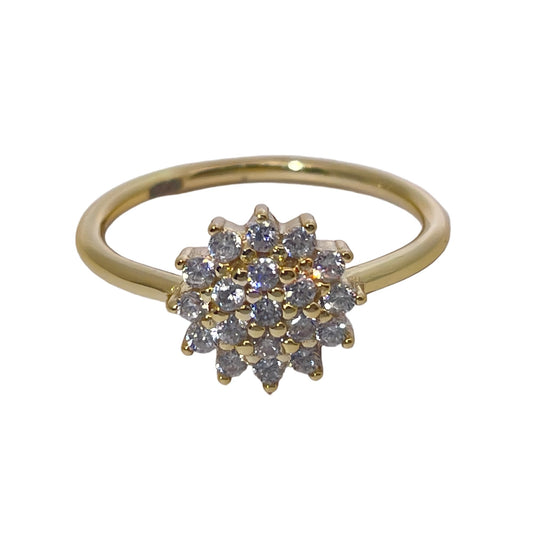 Warm Fortune Engagement Ring for Women,925 Sterling Silver with 18K Gold Plated Anniversary Ring,Gift for Her Promise Ring