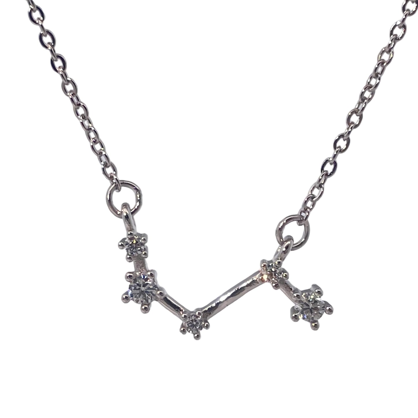 Warm Fortune Zodiac Pendant Necklace for Women,Cubic Zirconia,18K Gold Plated Sterling Silver, 18 inch + 2inch Chain