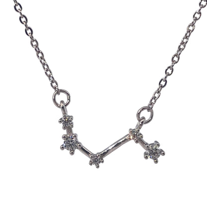 Warm Fortune Zodiac Pendant Necklace for Women,Cubic Zirconia,18K Gold Plated Sterling Silver, 18 inch + 2inch Chain