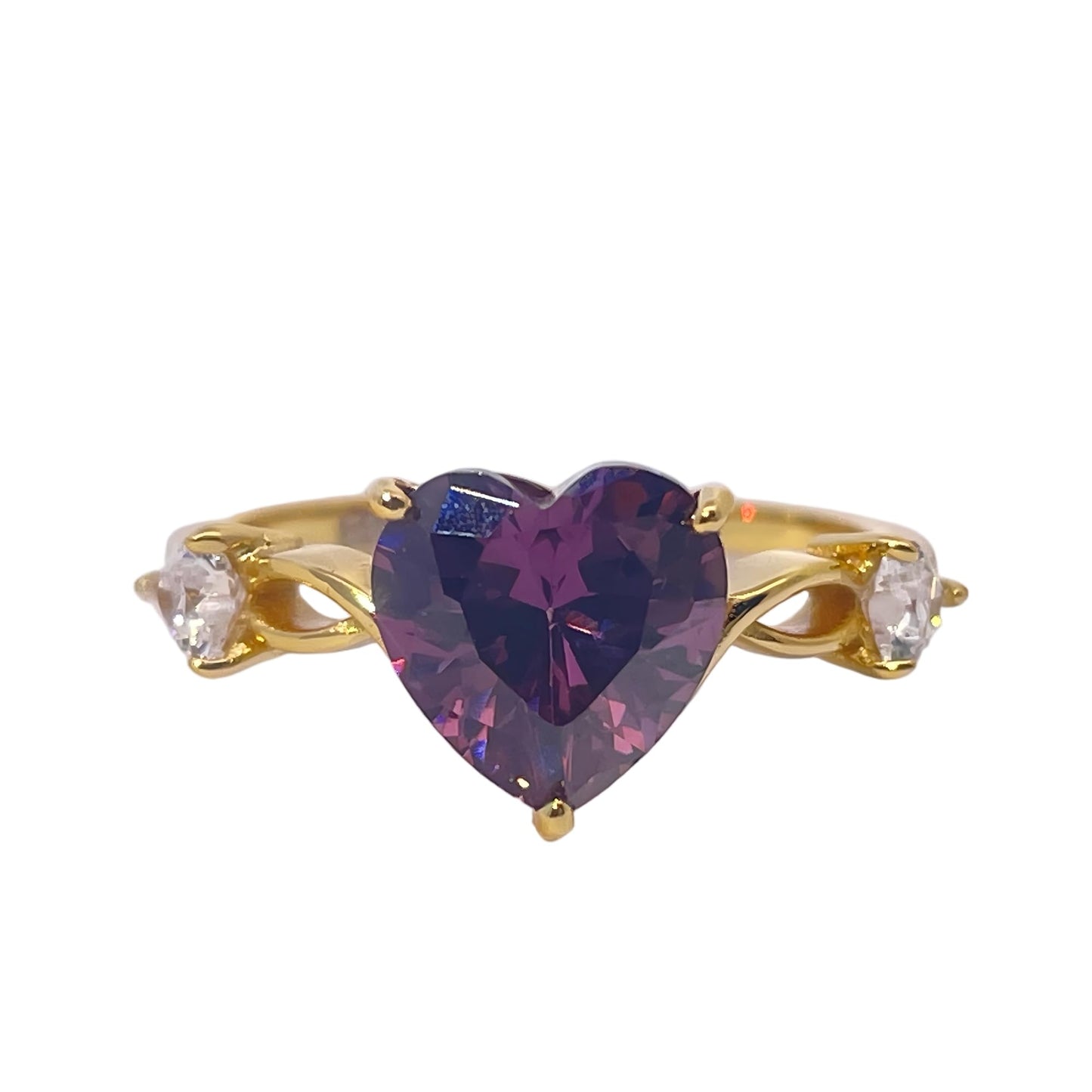 Warm Fortune Cubic Zirconia Engagement Ring for Women, 925 Sterling Silver with 18K Gold Plated Anniversary Ring, Gift for Her Promise Ring