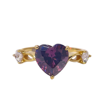 Warm Fortune Cubic Zirconia Engagement Ring for Women, 925 Sterling Silver with 18K Gold Plated Anniversary Ring, Gift for Her Promise Ring