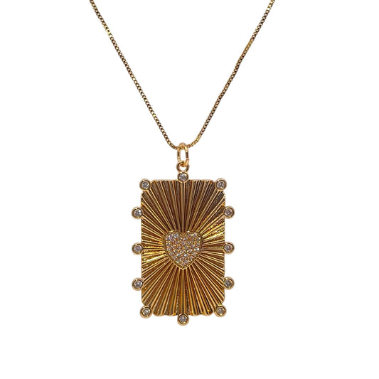 Warm Fortune Hip Hop Pendant Necklace for Women Me,Gold Plated Cubic Zirconia,18+2inch Chain,Street Style Fashion Jewelry