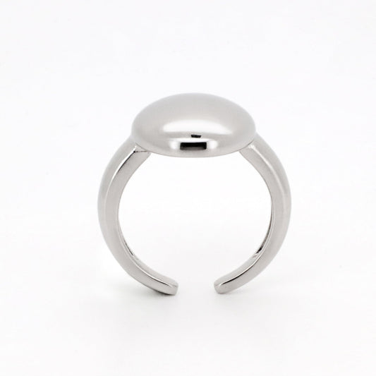 Warm Fortune Smooth Dome Band Ring - 18K Gold Plated Cubic Zirconia Stackable Gift for Women, Daily Fashion Wear & Casual Accessory, Trendy Street Wear, Adjustable