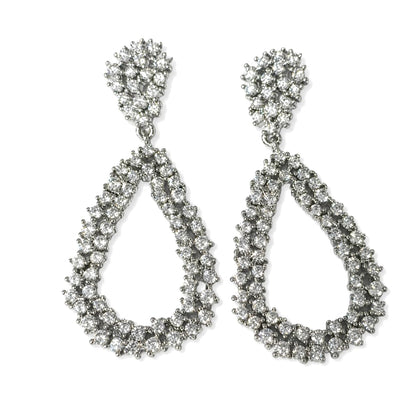 Warm Fortune 18K Gold Plated Teardrop Pave Cubic Zirconia Drop Earrings for Women Hypoallergenic - Valentine's Day, Mother's Day, Birthday Gift for Her