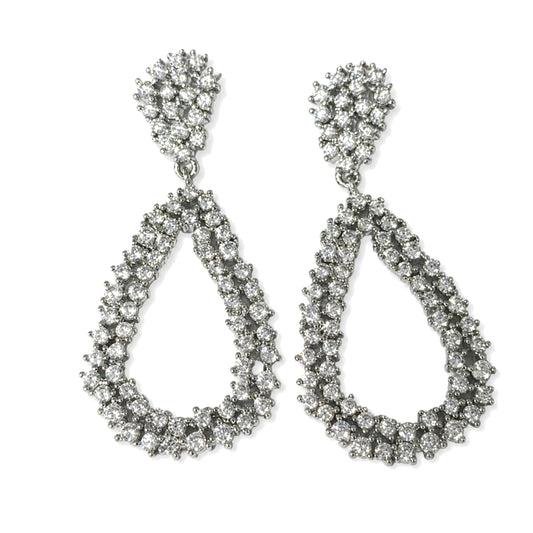 Warm Fortune 18K Gold Plated Teardrop Pave Cubic Zirconia Drop Earrings for Women Hypoallergenic - Valentine's Day, Mother's Day, Birthday Gift for Her