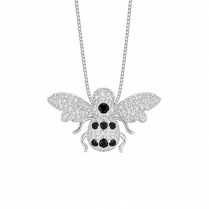Warm Fortune Skull Butterfly Pendant Necklace for Women, 18K White Gold Plated, 18 Inch Chain with Sparkling CZ, Dainty, Chic & Everyday Jewelry