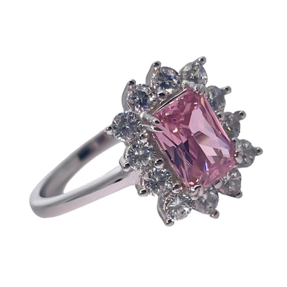 Warm Fortune Cubic Zirconia Engagement Ring for Women, 925 Sterling Silver with 18K White Gold Plated Anniversary Ring, Gift for Her Promise Ring