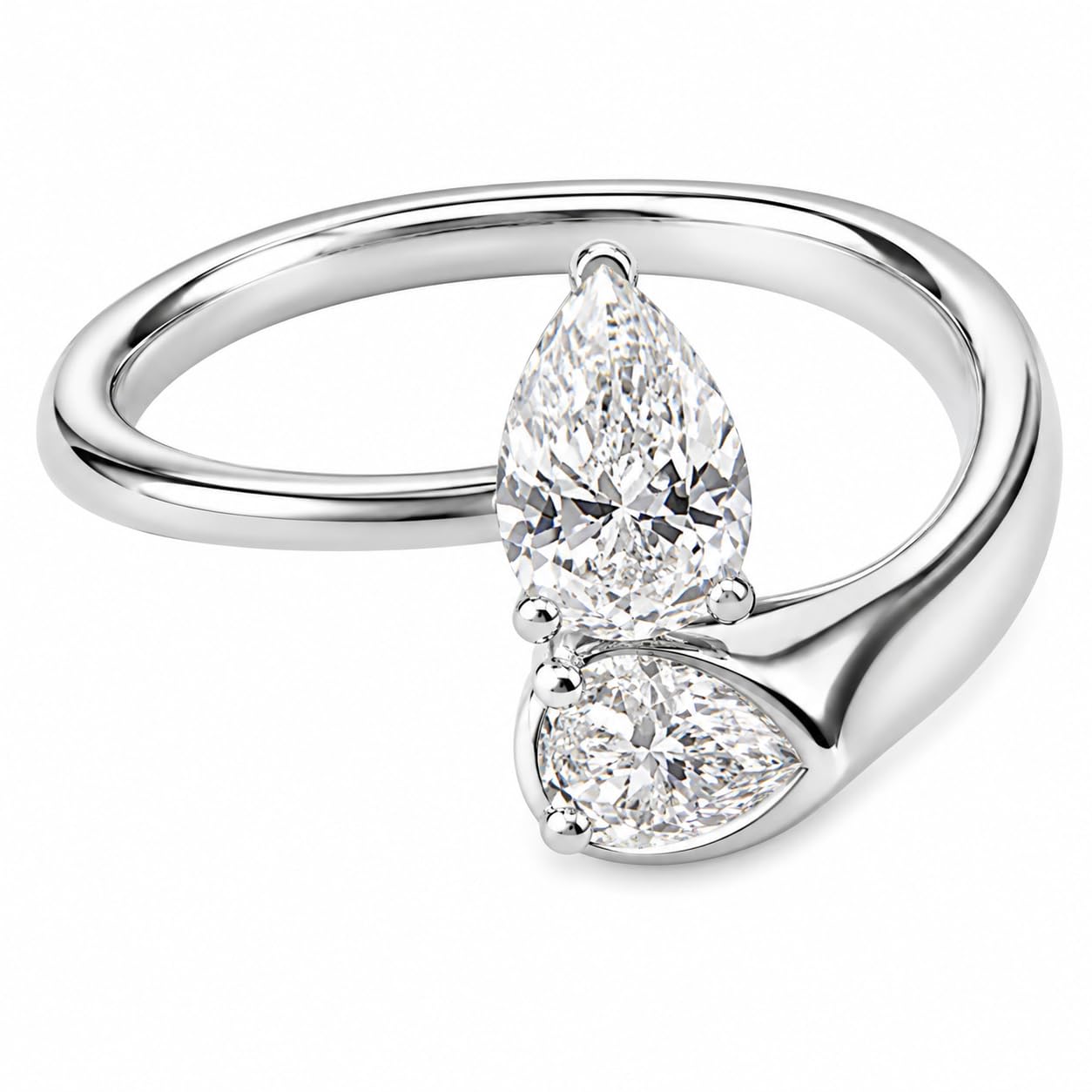 Warm Rortune Marquise & Round Promise Ring for Her - 18K Gold Plated Cubic Zirconia,Stackable Gift Valentine's Day, Fashion & Daily Elegant Wear,Adjustable