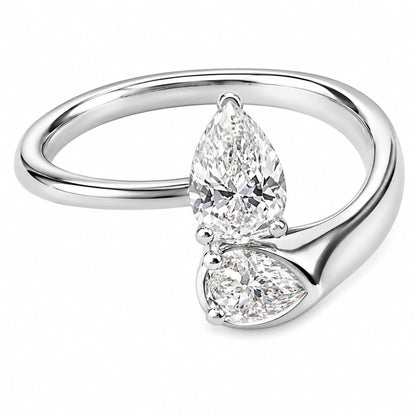 Warm Rortune Marquise & Round Promise Ring for Her - 18K Gold Plated Cubic Zirconia,Stackable Gift Valentine's Day, Fashion & Daily Elegant Wear,Adjustable
