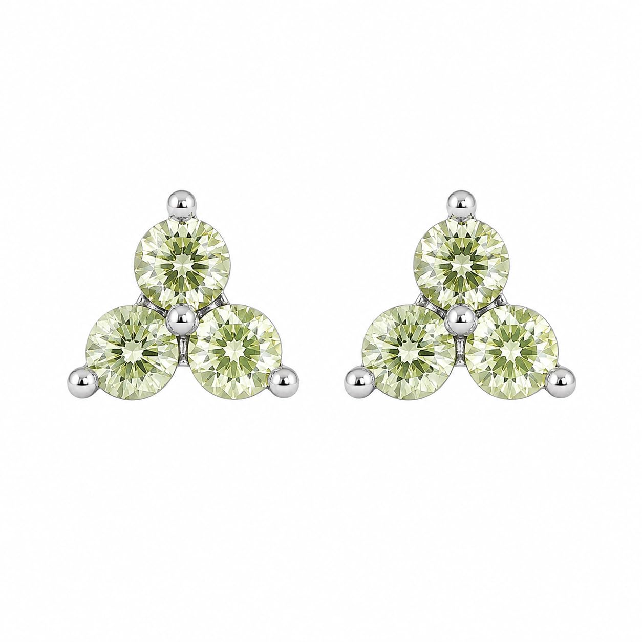 Warm Fortune 18K Gold Plated Triple Round Cubic Zirconia Stud Earrings for Women Hypoallergenic - Valentine's Day, Mother's Day, Birthday Gift for Her