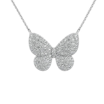 Warm Fortune Sparkling Butterfly Pendant Necklace for Women: 18K Gold Plated, Adjustable Chain (20"+2") with Sparkling CZ | Dainty, Chic & Everyday — Your Minimalist Accent
