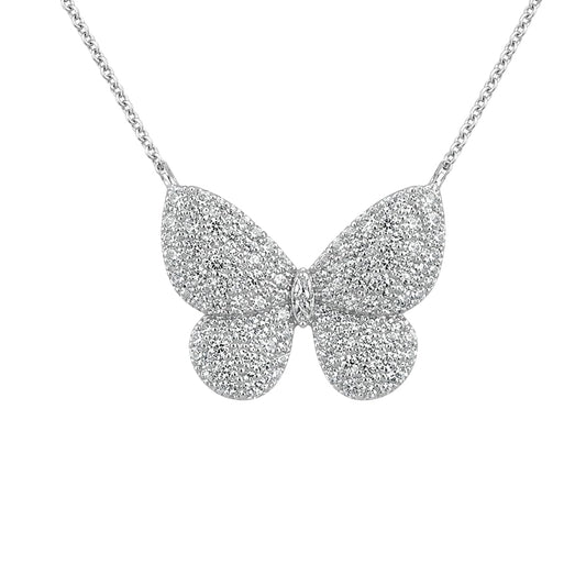 Warm Fortune Sparkling Butterfly Pendant Necklace for Women: 18K Gold Plated, Adjustable Chain (20"+2") with Sparkling CZ | Dainty, Chic & Everyday — Your Minimalist Accent
