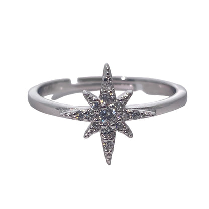 Warm Fortune Cubic Zirconia Engagement Ring for Women, 925 Sterling Silver with 18K White Gold Plated Anniversary Ring, Gift for Her Promise Ring,Adjustable