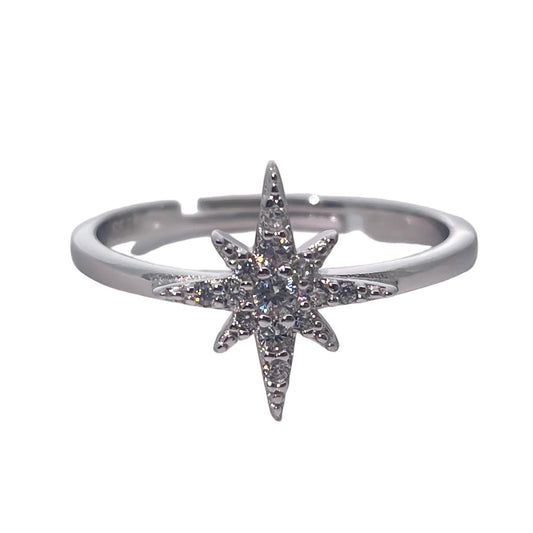 Warm Fortune Cubic Zirconia Engagement Ring for Women, 925 Sterling Silver with 18K White Gold Plated Anniversary Ring, Gift for Her Promise Ring,Adjustable