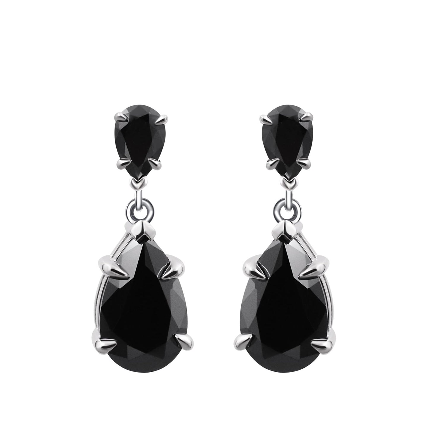 Warm Fortune Moissanite Drop Earrings for Women, DE VVS, 925 Sterling Silver with 18K White Gold Plated Hypoallergenic