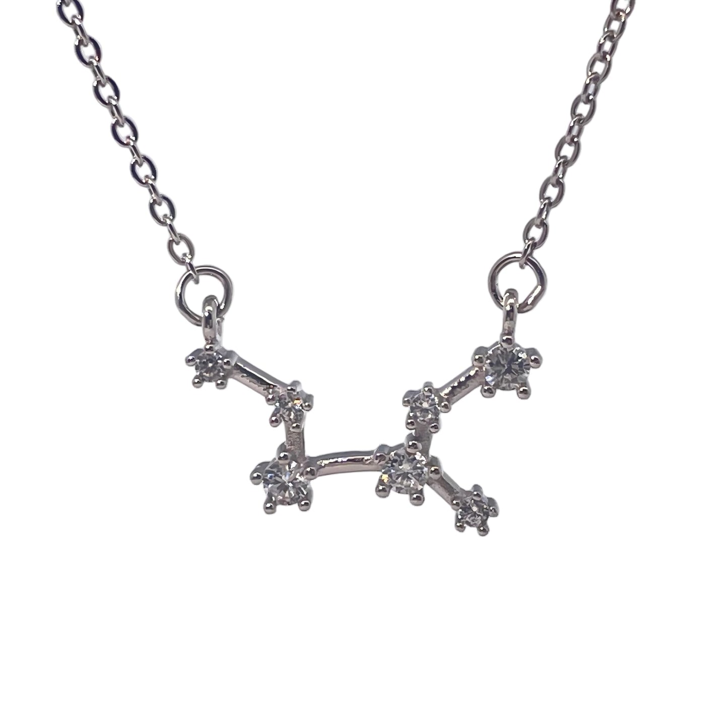 Warm Fortune Zodiac Pendant Necklace for Women,Cubic Zirconia,18K Gold Plated Sterling Silver, 18 inch + 2inch Chain