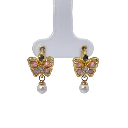 Warm Fortune Cubic Zirconia Drop Earrings for Women, Gold Plated,Gift for Her,Hypoallergenic