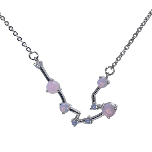 Warm Fortune Zodiac Pendant Necklace for Women,Cubic Zirconia,18K Gold Plated Sterling Silver, 18 inch + 2inch Chain