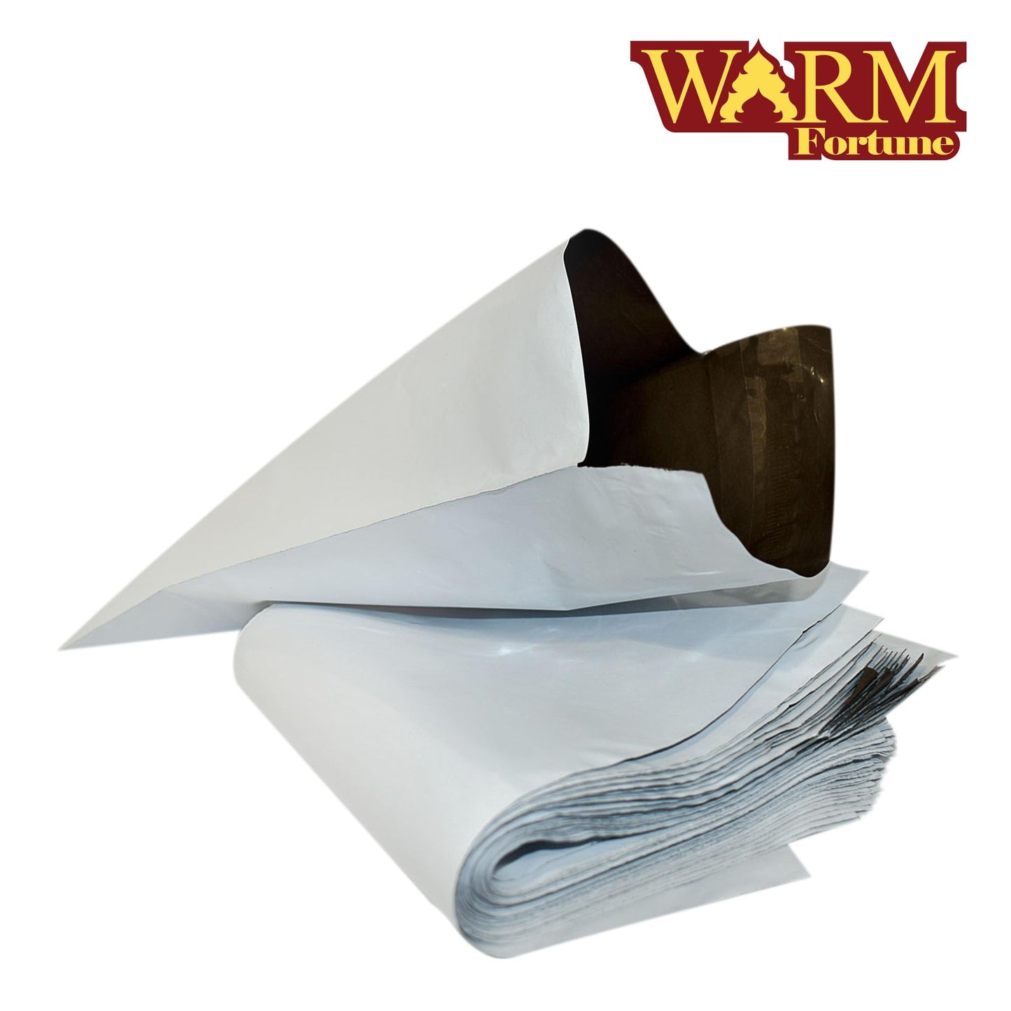 Warm Fortune's Poly Mailer, Sets of 100 (White/Gray) - Self Sealing Mailing Bag Strong & Opaque / 10”x13” (10"x13", 2, Set)