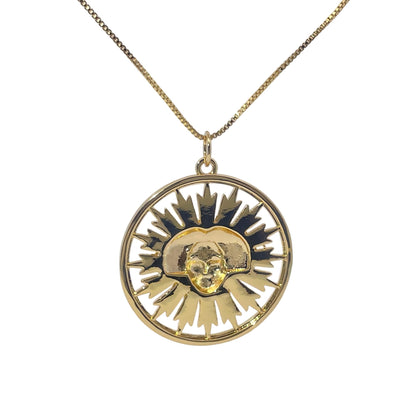 Warm Fortune Hip Hop Pendant Necklace for Women Me,Gold Plated,18+2inch Chain,Street Style Fashion Jewelry