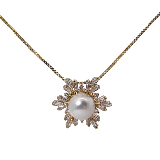 Warm Fortune Cubic Zirconia Pendant Necklace for Women,18K Gold Plated,18 inch + 2inch Chain