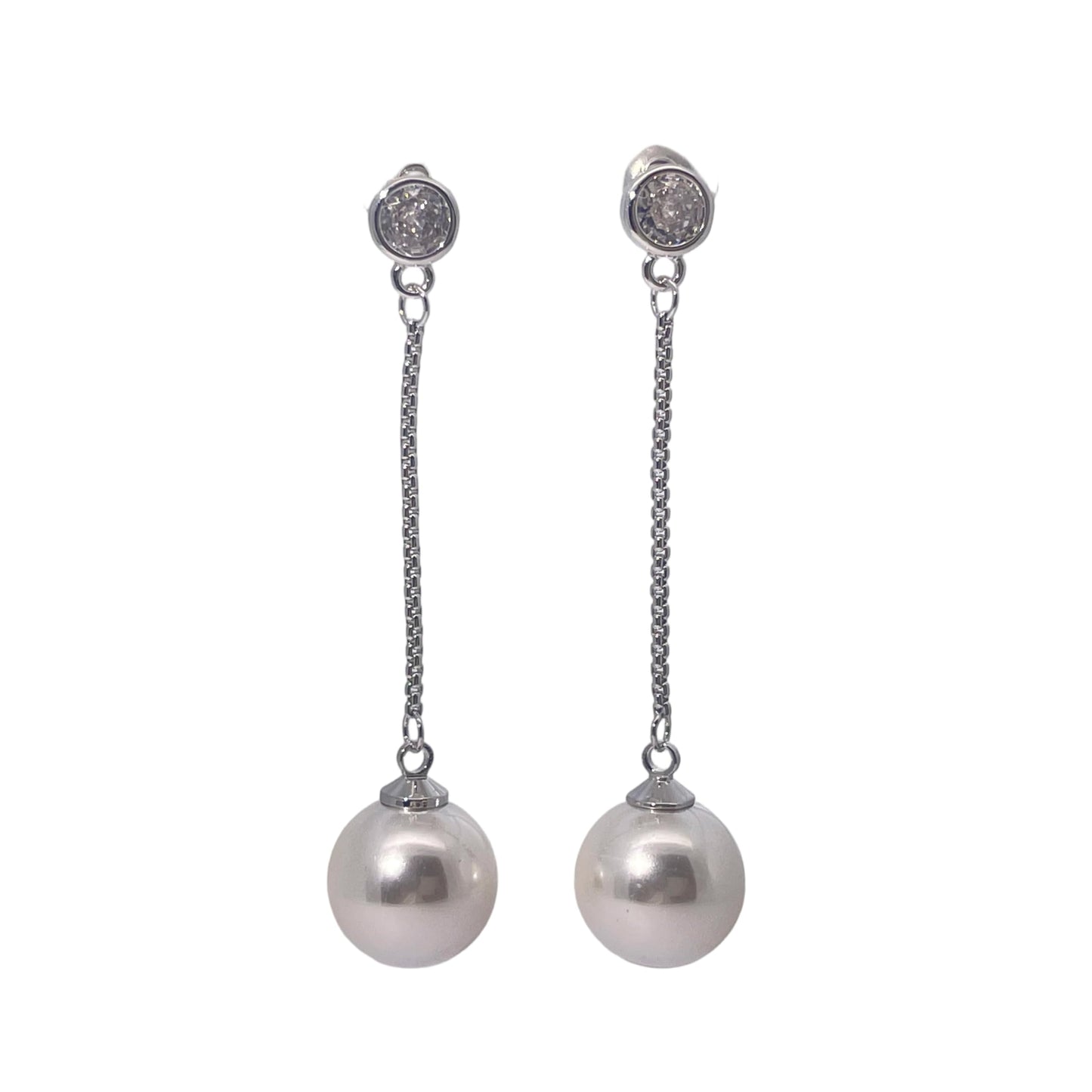 Warm Fortune 18K Gold Plated Pearl & Cubic Zirconia Drop Earrings for Women Hypoallergenic - Valentine's Day, Mother's Day, Birthday Gift for Her