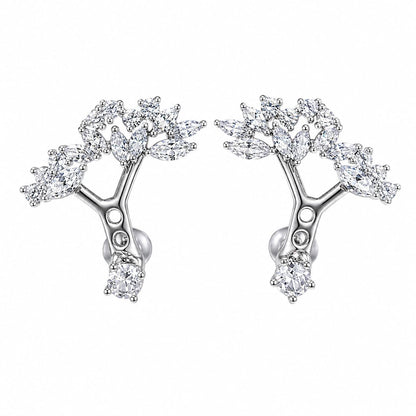 Warm Fortune 18K Gold Plated Tree Branch Mixed Cut Cubic Zirconia Dangle Earrings for Women Hypoallergenic - Valentine's Day, Mother's Day, Birthday Gift for Her