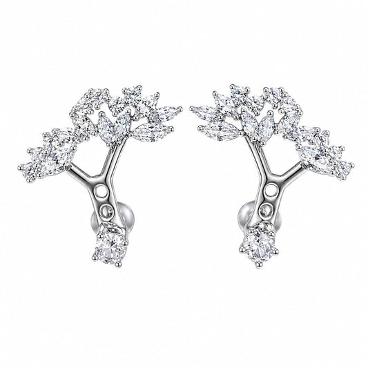 Warm Fortune 18K Gold Plated Tree Branch Mixed Cut Cubic Zirconia Dangle Earrings for Women Hypoallergenic - Valentine's Day, Mother's Day, Birthday Gift for Her