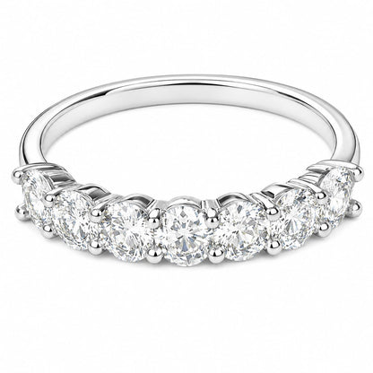 Warm Fortune Half Eternity Cubic Zirconia Band for Women, 18K Gold Plated Stackable Wedding Band Ring, Elegant Jewelry Gift for Anniversary Valentine Birthday