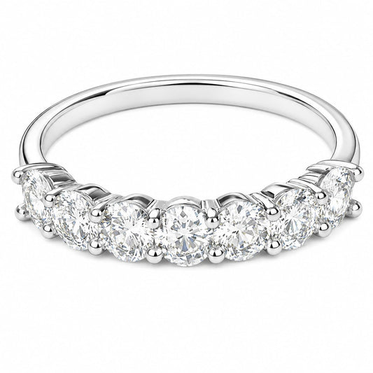 Warm Fortune Half Eternity Cubic Zirconia Band for Women, 18K Gold Plated Stackable Wedding Band Ring, Elegant Jewelry Gift for Anniversary Valentine Birthday