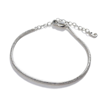 Warm Fortune Snake Chain Bracelet for Women, Silver-Tone 6 Inch Adjustable Bracelet Base, Minimalist Everyday Jewelry