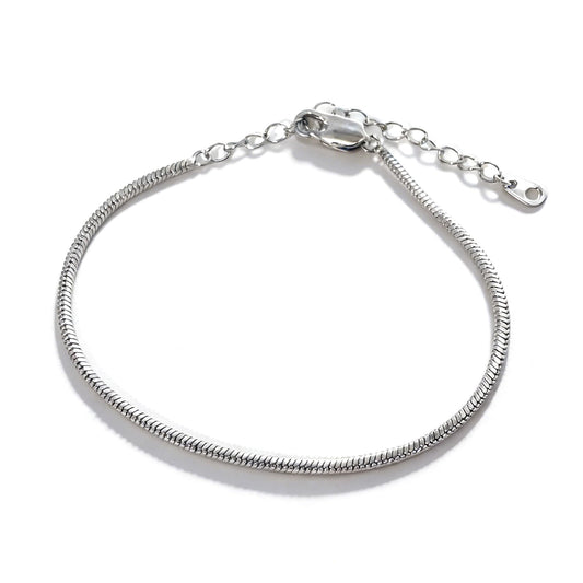 Warm Fortune Snake Chain Bracelet for Women, Silver-Tone 6 Inch Adjustable Bracelet Base, Minimalist Everyday Jewelry