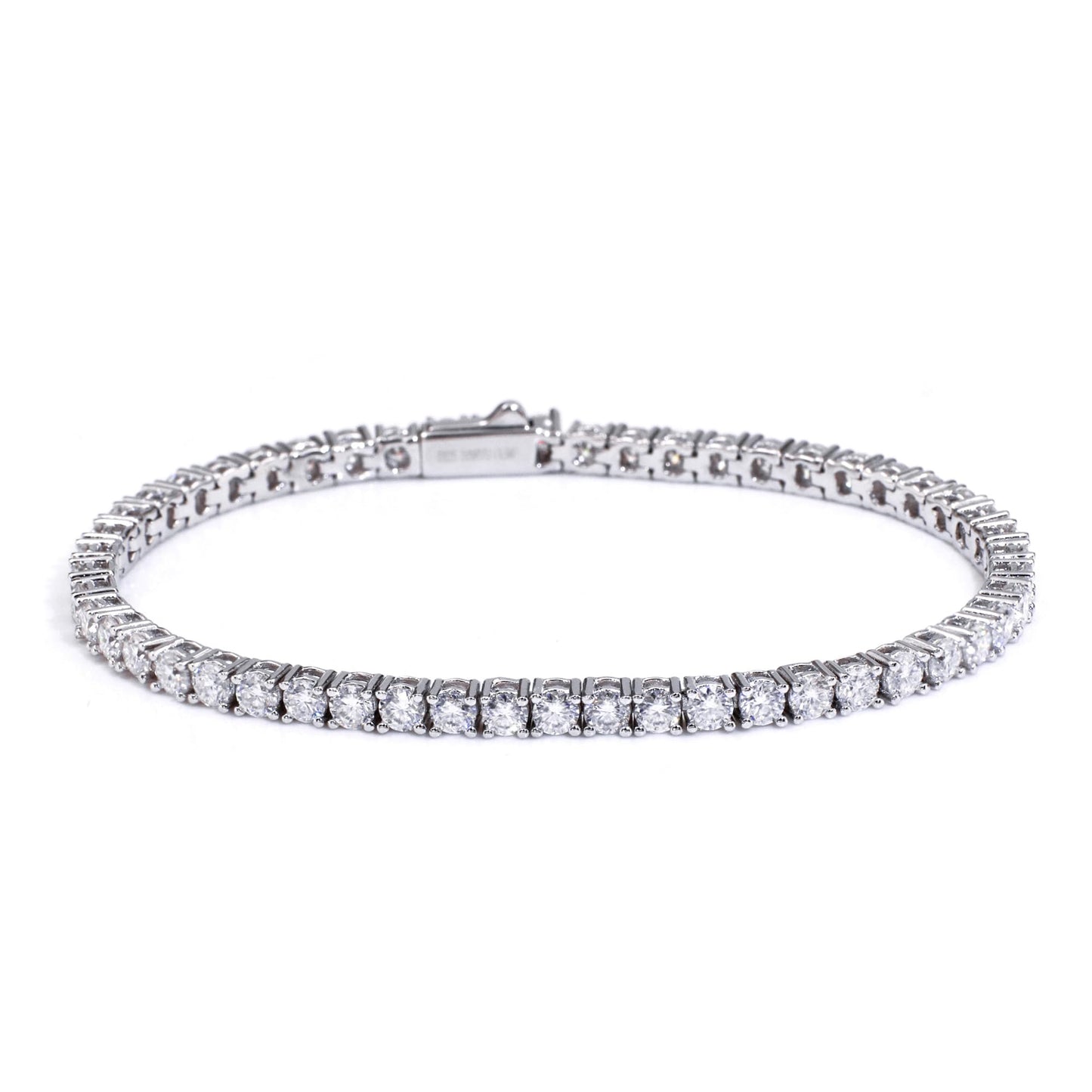 Warm Fortune Moissanite Diamond Tennis Bracelet for Women, 5.2-17ct Lab Created Diamond, 3/4/5mm DE VVS, 18K White Gold Plated , Gift for Her, Size 6.5/7 Inch