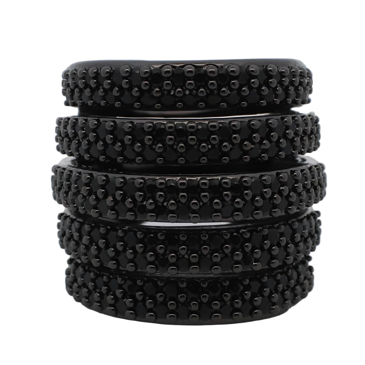 Warm Fortune Gold Plated Cubic Zirconia Band Ring, Hip Hop Street Style For Man or Women Fashion Jewelry