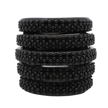 Warm Fortune Gold Plated Cubic Zirconia Band Ring, Hip Hop Street Style For Man or Women Fashion Jewelry