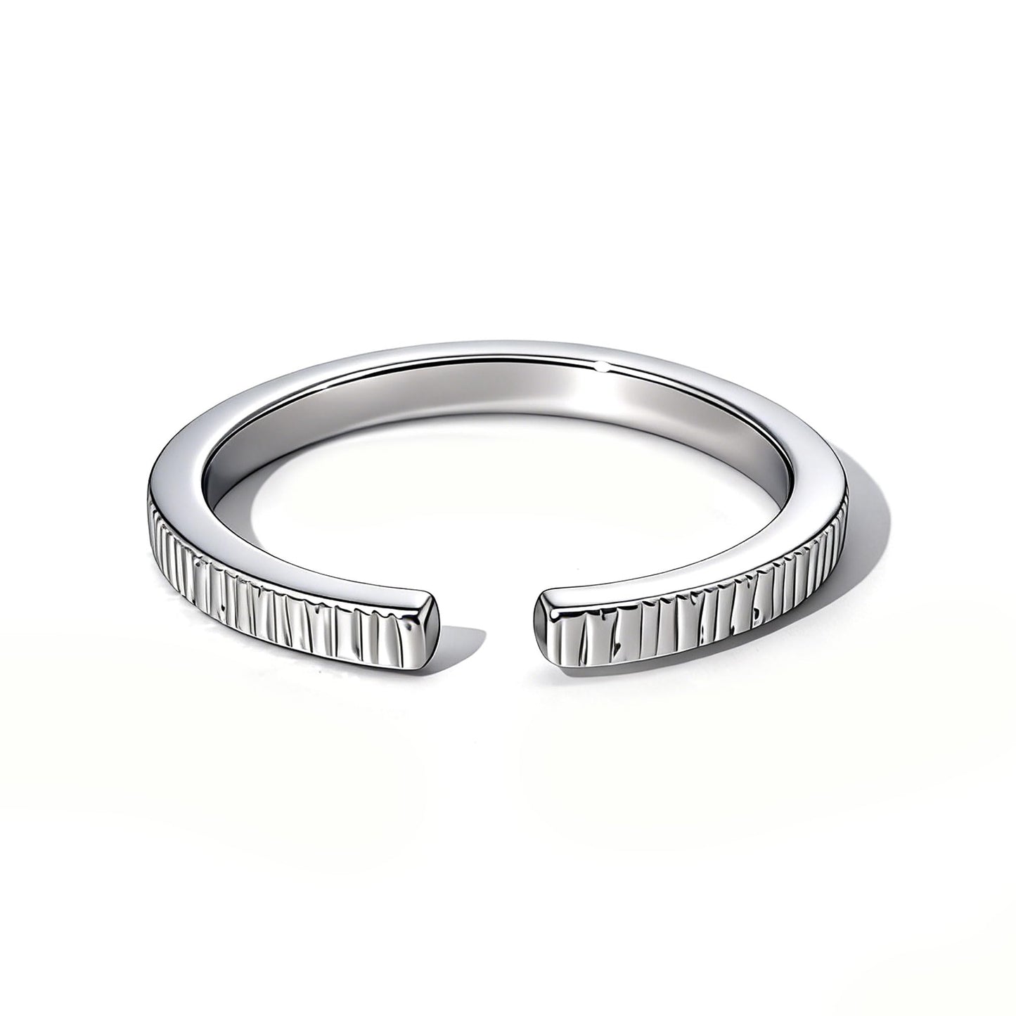 Warm Fortune Textured Open Band Ring for Women,18K Gold Plated Adjustable Crinkled Stackable Minimalist Statement Ring,Daily Fashion Jewelry